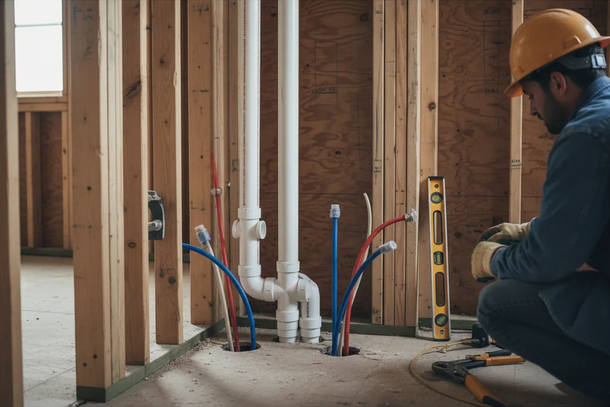 Drain and supply rough-in during Garbage Disposal Repair in Bryantown